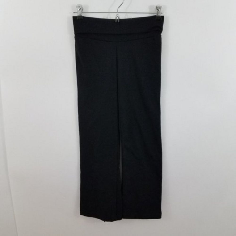 Prana leggings black yoga pants solid XS pull on athletic workout slit capri